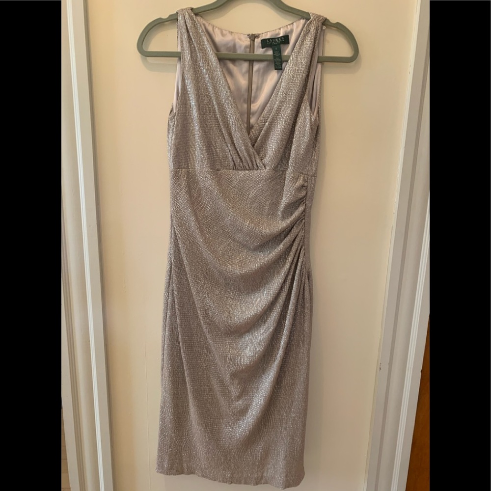 Ralph Lauren gold cocktail dress